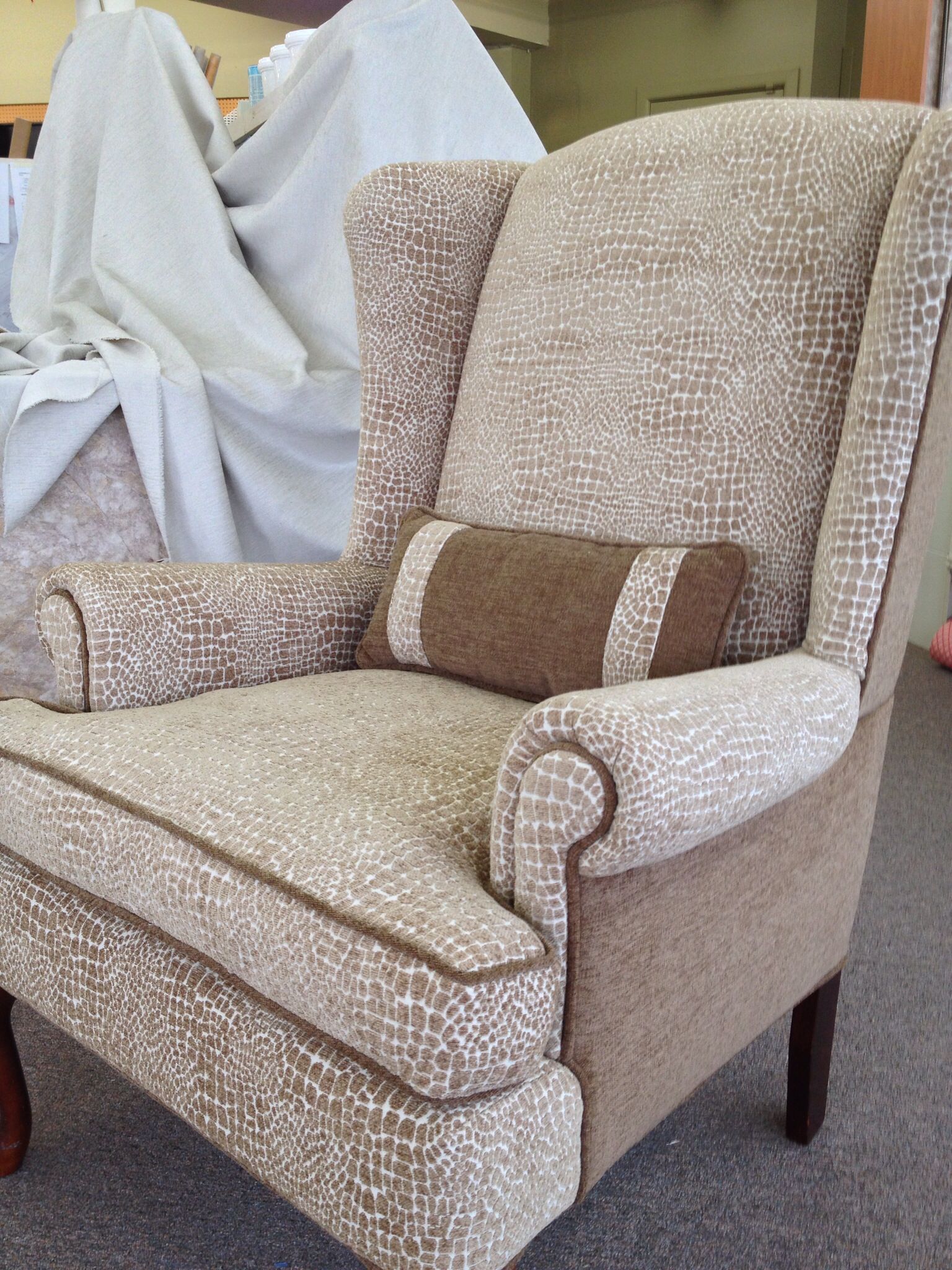 patterned-wingback-chair-upholstery